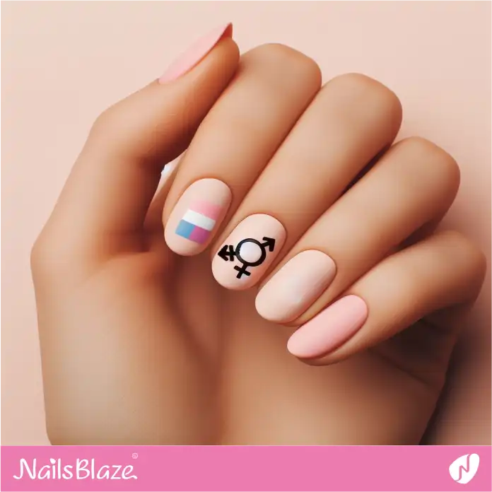 Transgender Symbol Matte Nails | Pride | LGBTQIA2S+ Nails - NB2024